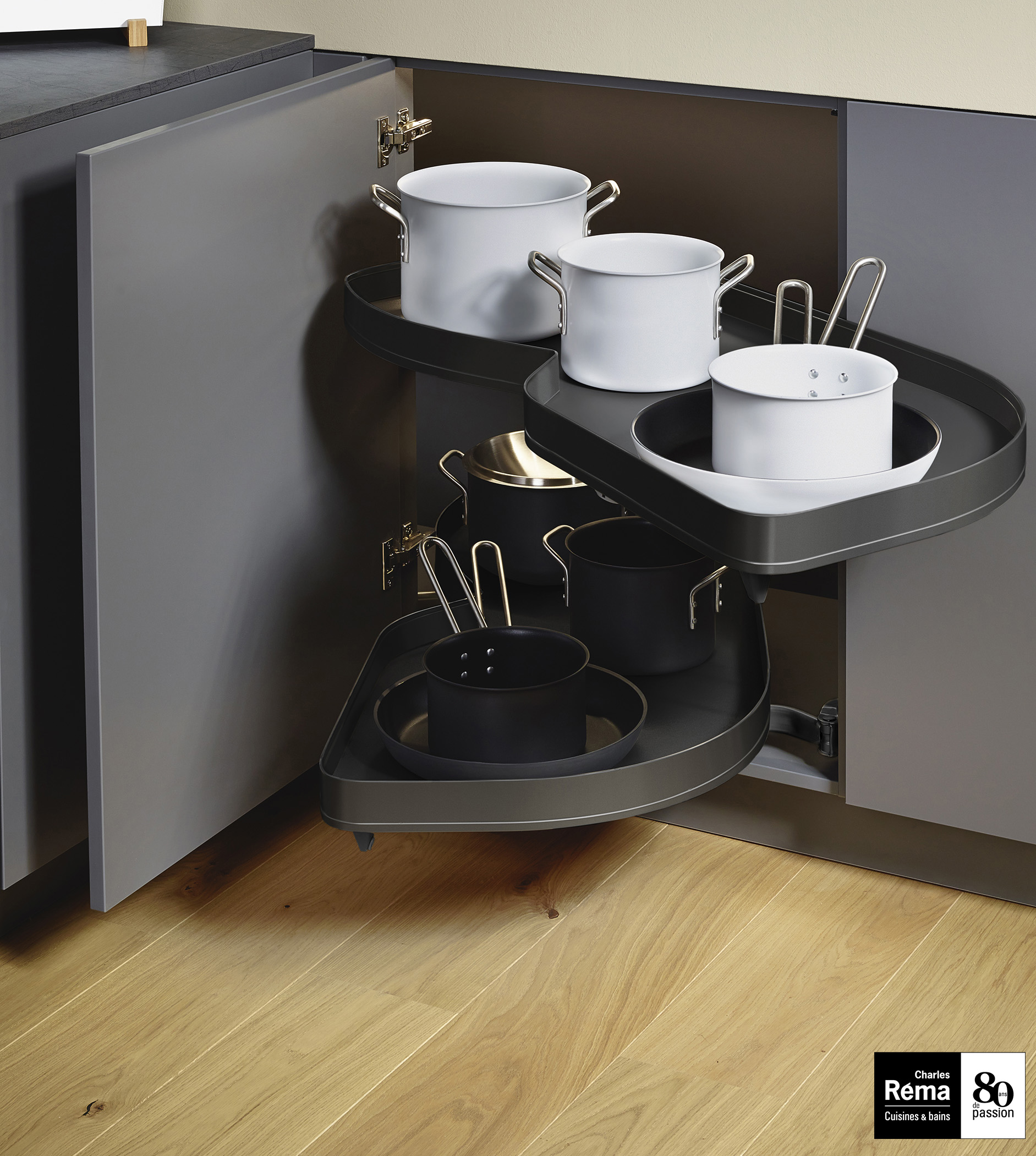 Tiroirs angle cuisine