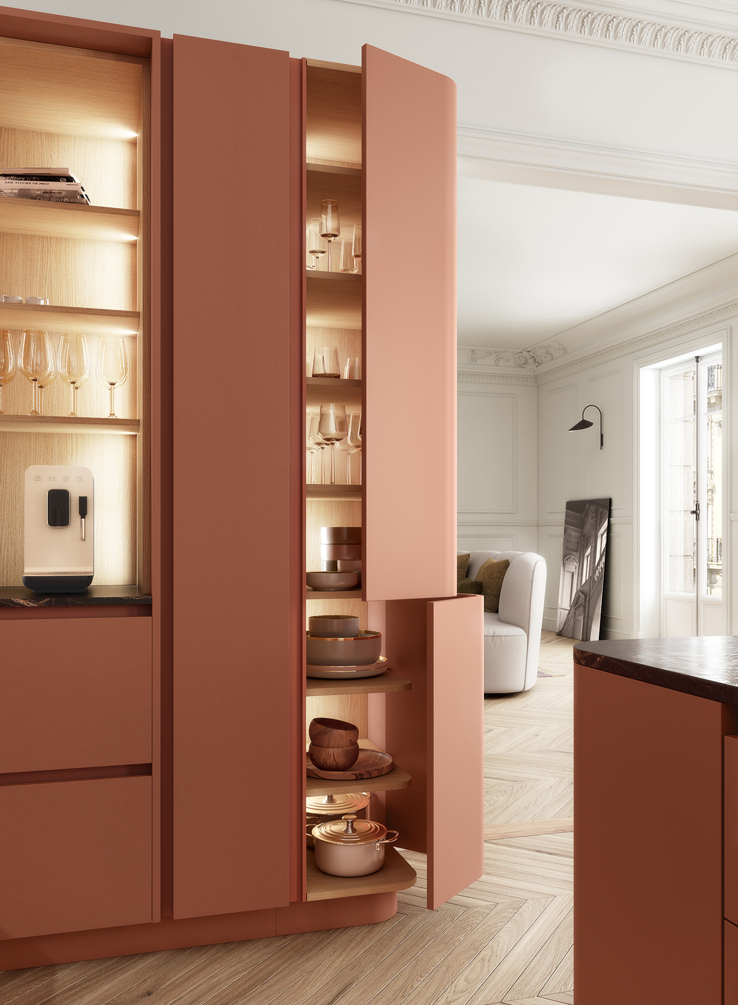 Cuisine terracotta et noir