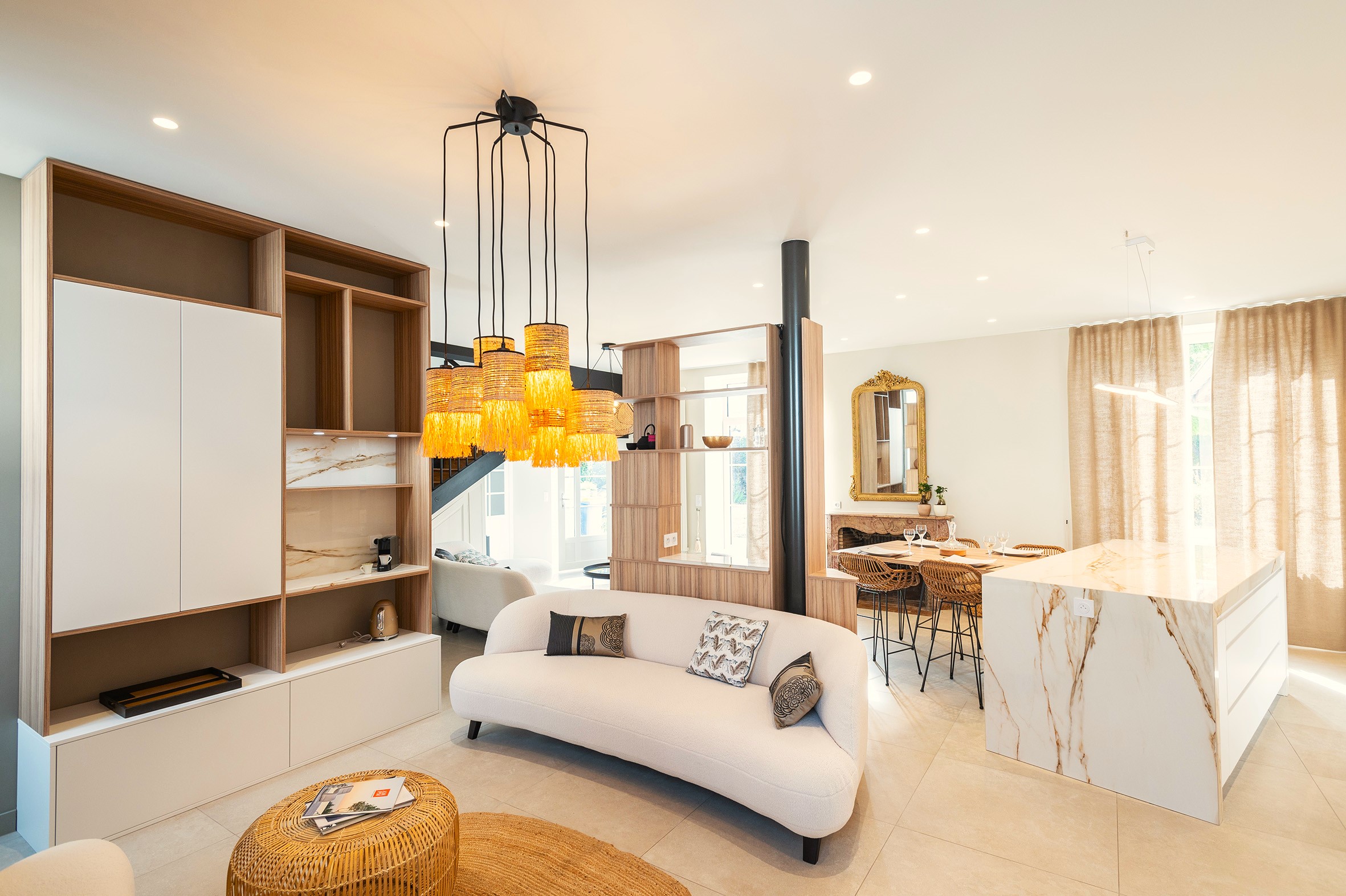 cuisine blanche et bois