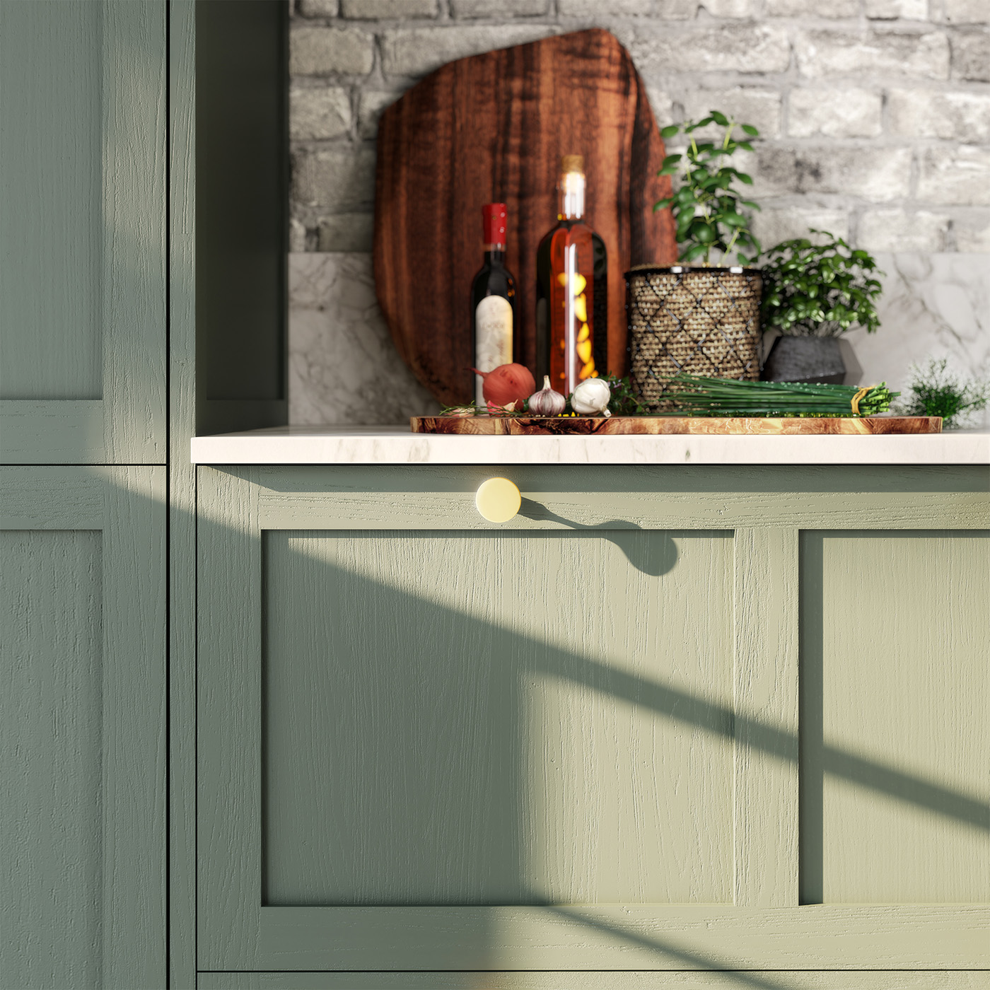 Cuisine vert et bois