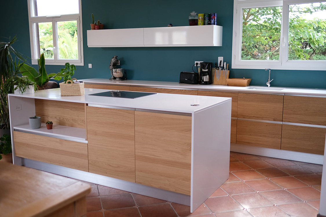 Ilot central en bois