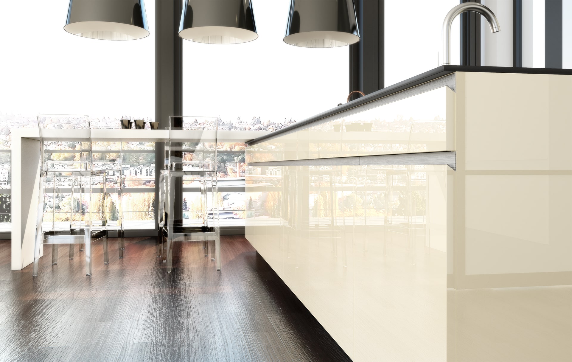 Cuisine blanche et noire