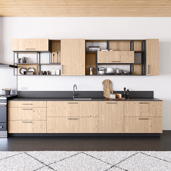 Cuisine noire et bois