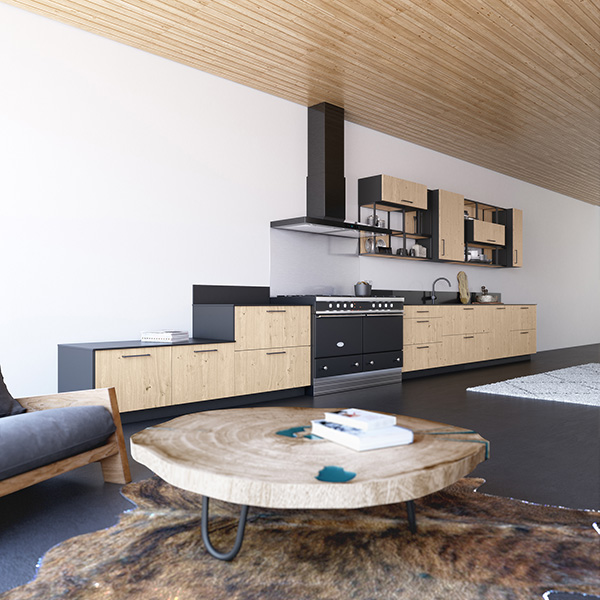 Cuisine noire et bois