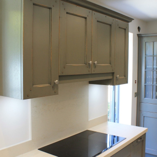 Cuisine bois gris et blanche