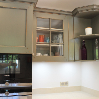 Cuisine bois gris et blanche