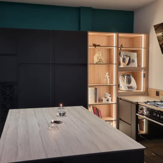 Cuisine noire et bois