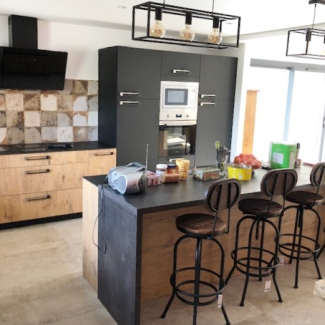 cuisine noire et bois