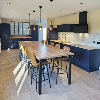 Cuisine bleue et blanche