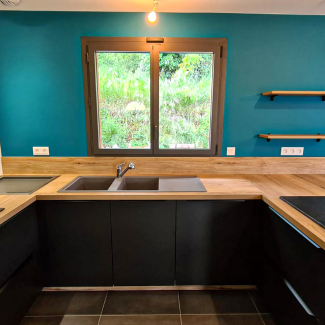 cuisine noire et bois