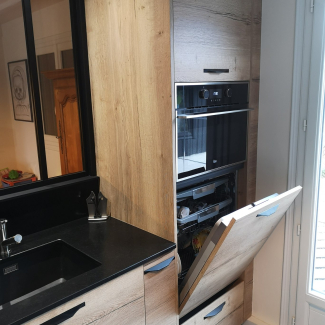 Cuisine noire et bois