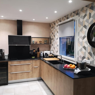 Cuisine noire et bois