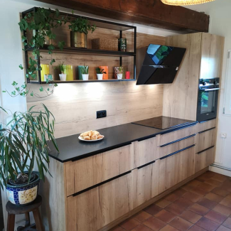 Cuisine noire et bois