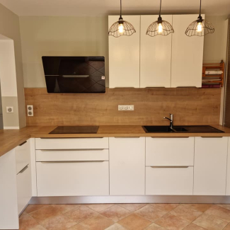 cuisine blanche et bois