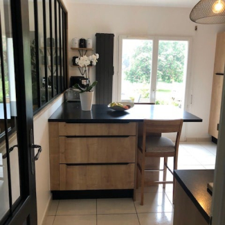 cuisine noire et bois