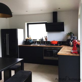 cuisine noire et bois
