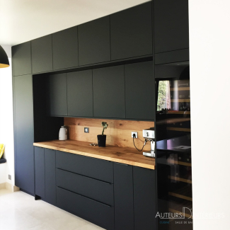 cuisine noire et bois