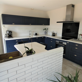 Cuisine blanche et bleue