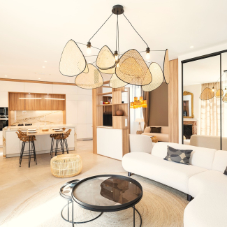 Cuisine blanche et bois