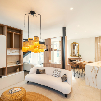 Cuisine blanche et bois