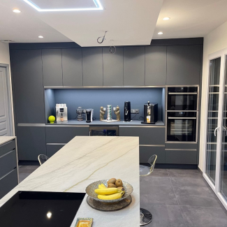 Cuisine grise et marbre
