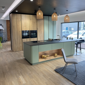 Cuisine vert et bois