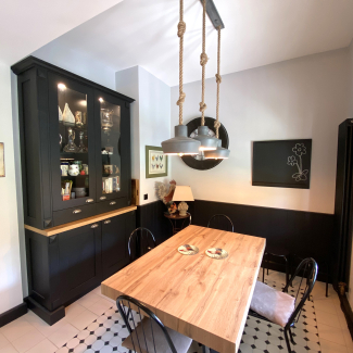 Cuisine noire et bois