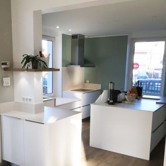 cuisine blanche et bois