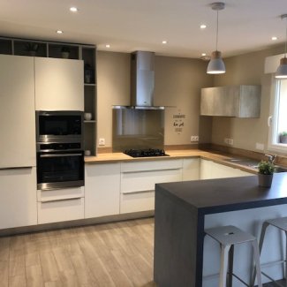 cuisine blanche et bois