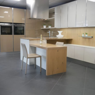 cuisine blanche et bois