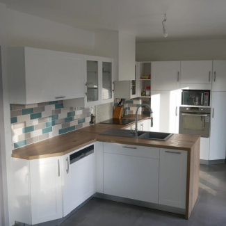 cuisine blanche et bois