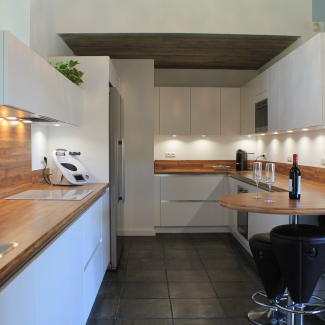 cuisine blanche et bois