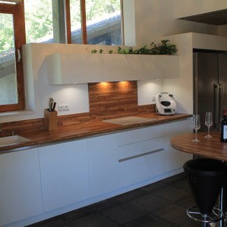 cuisine blanche et bois