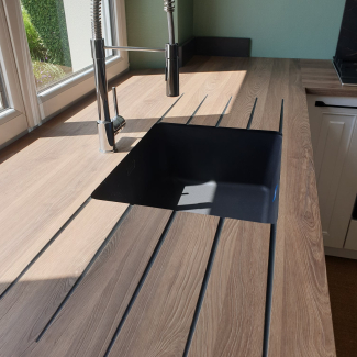 cuisine blanche et bois