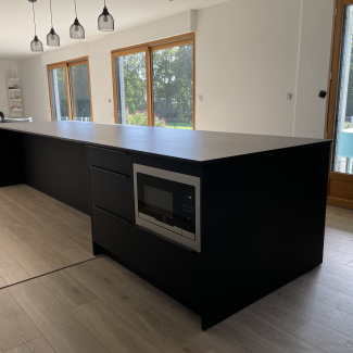 Ilot central noir mat