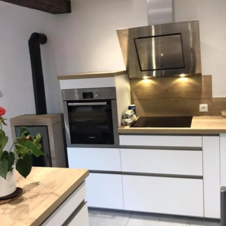 cuisine blanche et bois