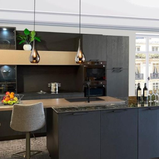 Cuisine noire et bois