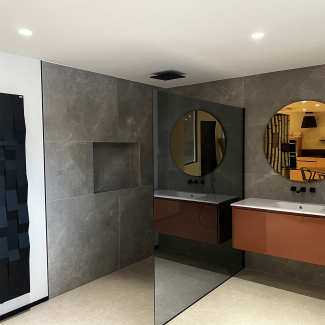 Salle de bain terracotta 