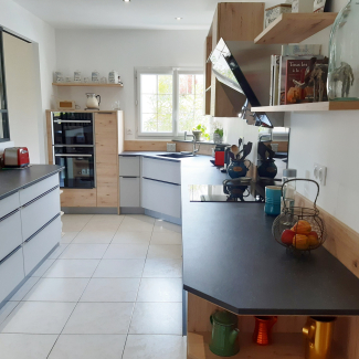 cuisine blanche et bois