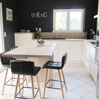 cuisine blanche et bois
