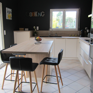 cuisine blanche et bois