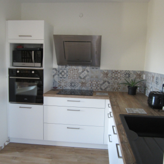 cuisine blanche et bois