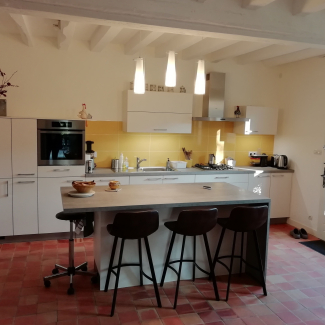 cuisine blanche et bois