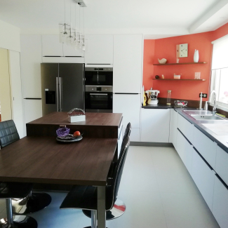 cuisine blanche et bois