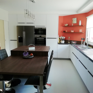 cuisine blanche et bois