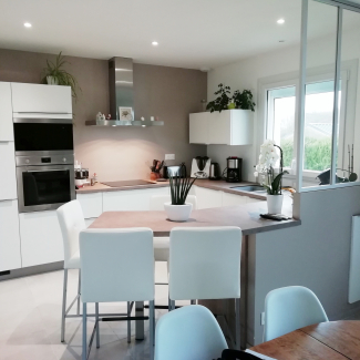 cuisine blanche et bois