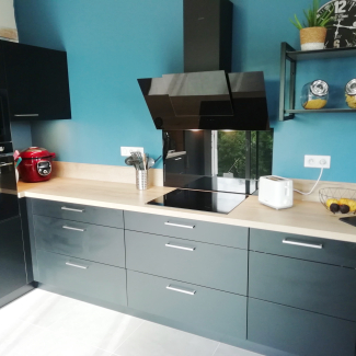 cuisine noire et bois