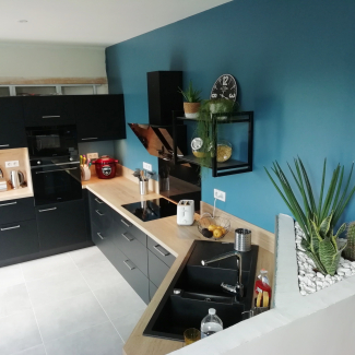 cuisine noire et bois