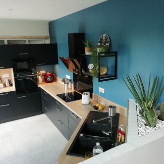 cuisine noire et bois