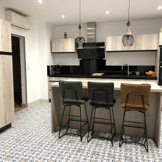 Cuisine noire et bois